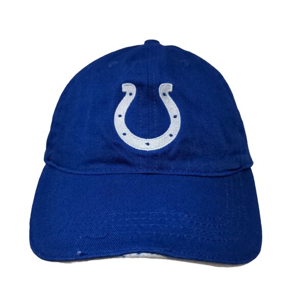 Main Gate Men's Strapback Hat Blue Embroidered Indianapolis Colts Logo - Picture 1 of 8